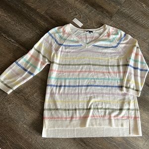 Talbots Vneck striped Shirt